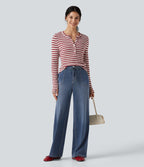 Jean droit baggy Halara Flex™ taille mi-haute avec cordon ajustable et poches