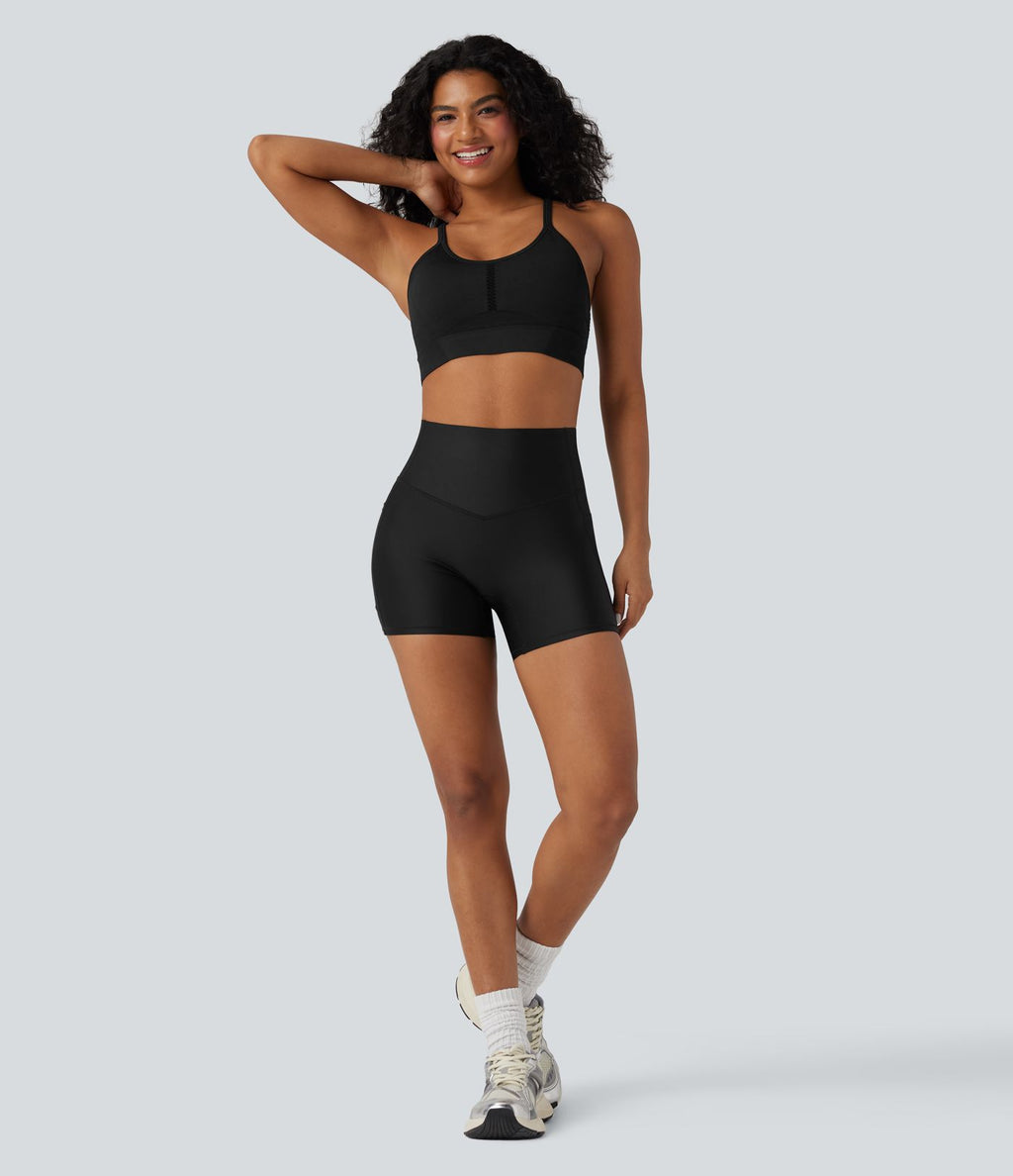 Brassière de sport yoga maintien léger col U ajouré OneForm Seamless Flow