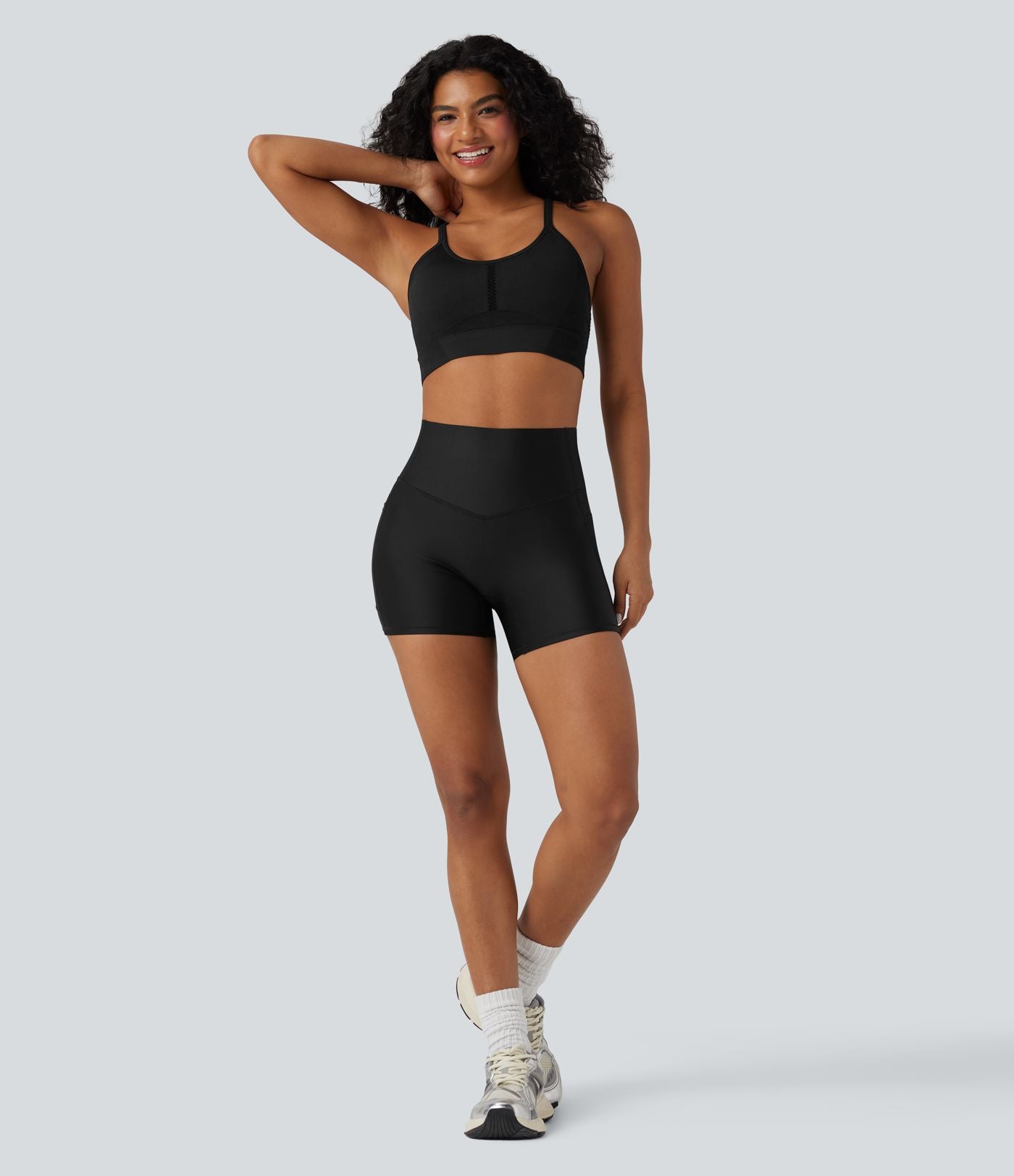 Brassière de sport yoga maintien léger col U ajouré OneForm Seamless Flow