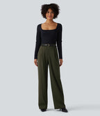 Pantalon Halara Flex™ tailleur droit taille haute rayé effet frais InstantCool avec poches
