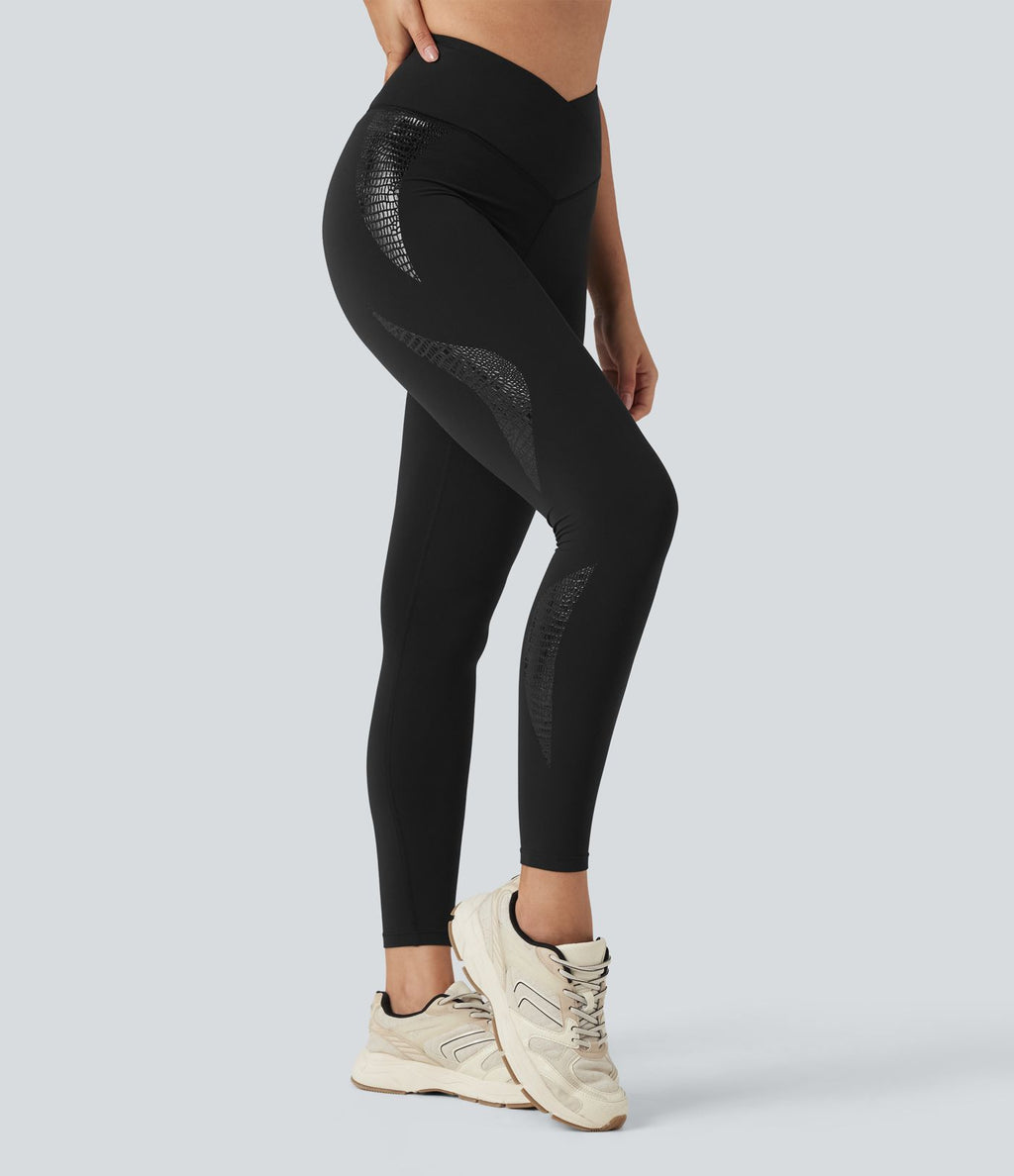 Legging yoga SoftlyZero™ 7/8 skinny taille haute croisée avec poches - UPF50+