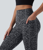 Legging d'entraînement taille haute gainant effet push-up imprimé léopard Halara UltraSculpt™ avec poches