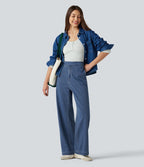 Halara Flex™ Jean droit casual taille haute avec poches