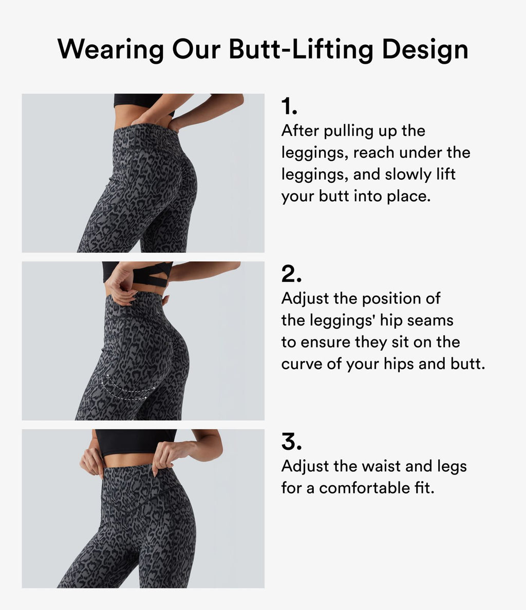 Legging corsaire d'entraînement taille haute gainant effet push-up imprimé léopard Halara UltraSculpt™ avec poches