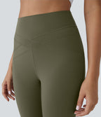 Softlyzero™ Legging Taille Haute Empiècement en Maille Contrastante Lacets Croisés Longueur 7/8