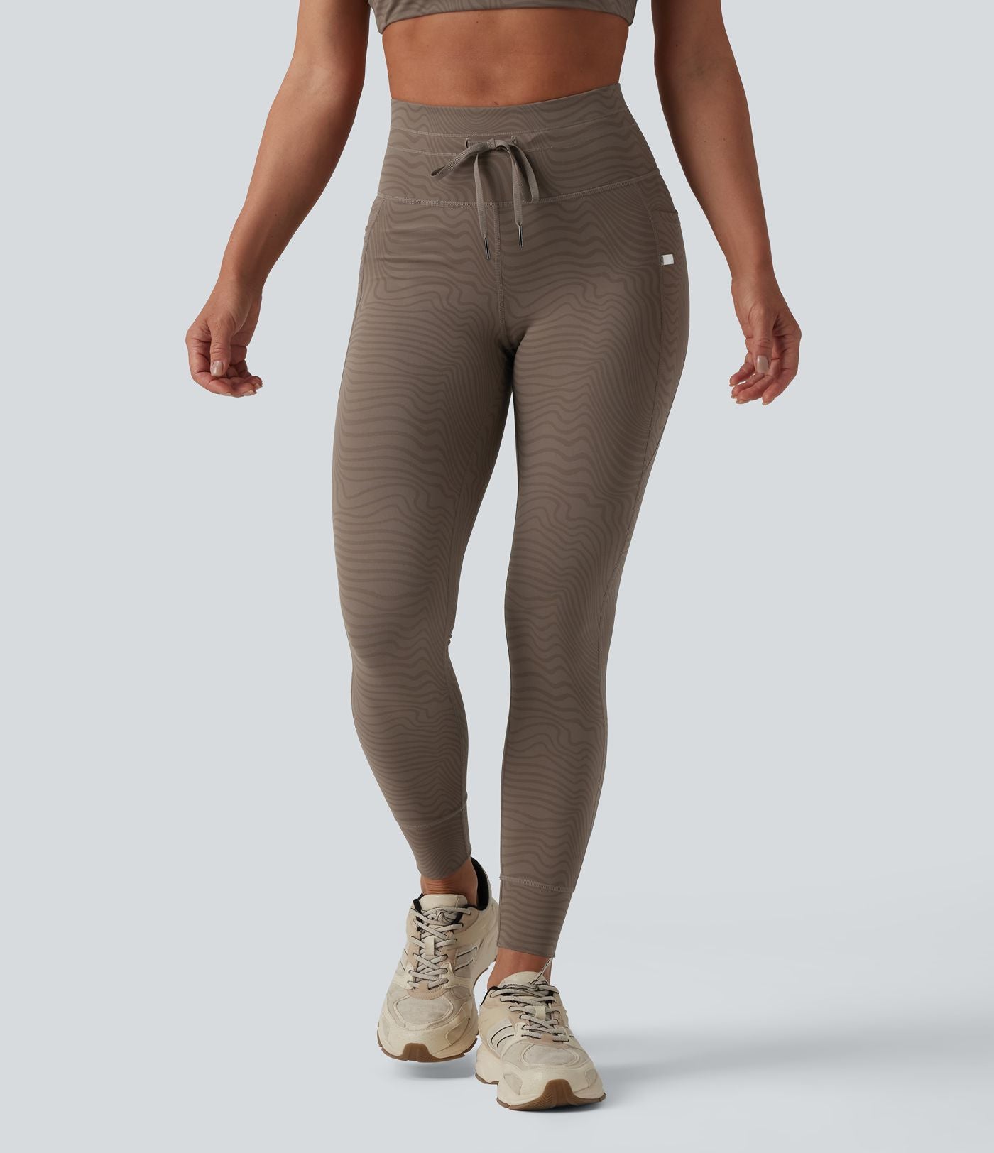 Legging de yoga Halara UltraSculpt™ taille haute avec cordon de serrage imprimé zèbre avec poches