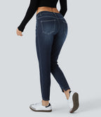 Jean skinny 7/8 décontracté taille basse Halara Flex™ avec poches zippées