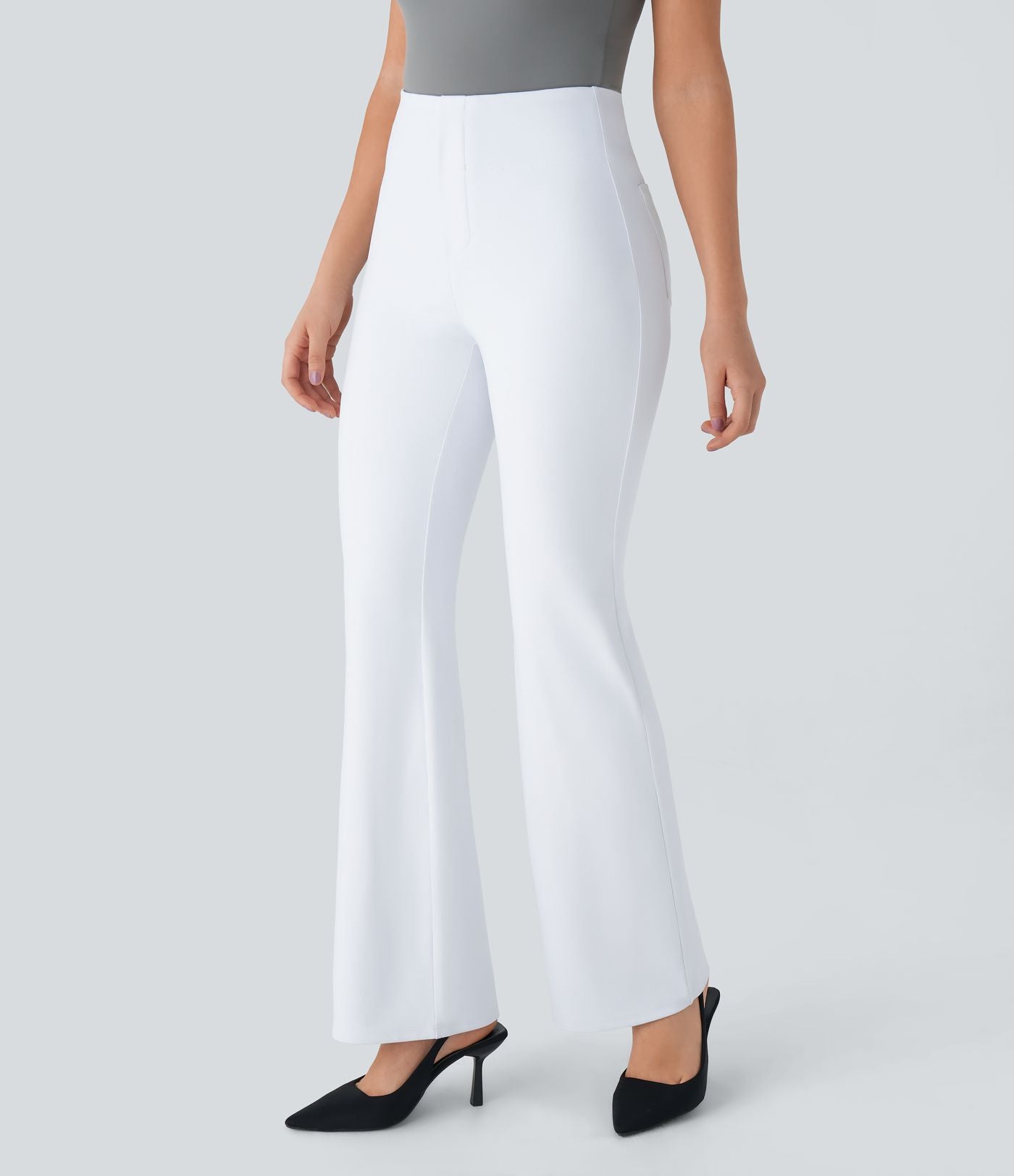 Pantalon tailleur légèrement évasé taille haute avec poches arrière Halara Flex™