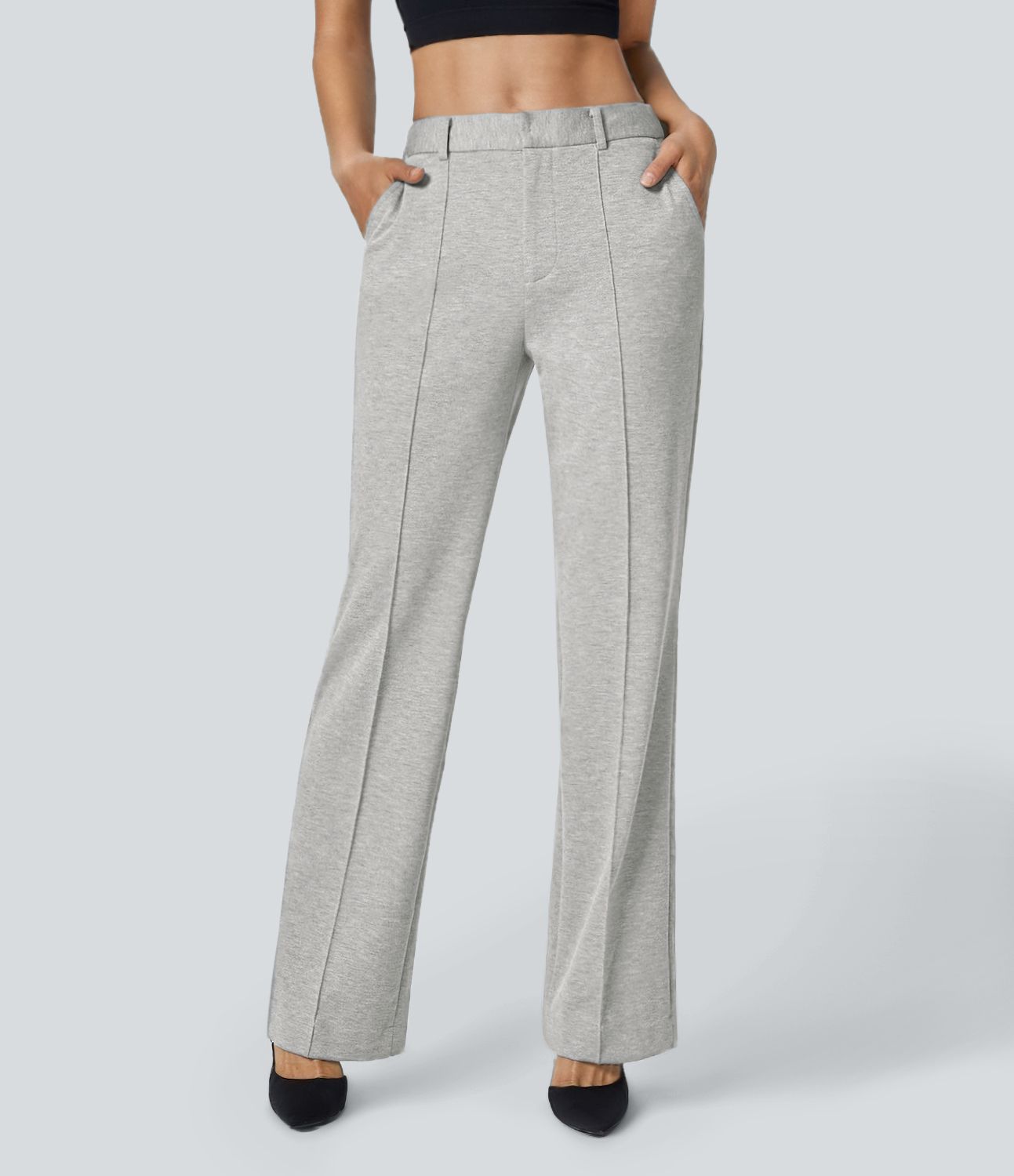Pantalon de travail coupe droite zippé taille haute Halara Flex™ avec poches