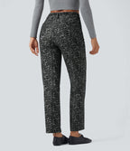 Jean Halara Flex™ coupe droite imprimé léopard taille haute avec poches