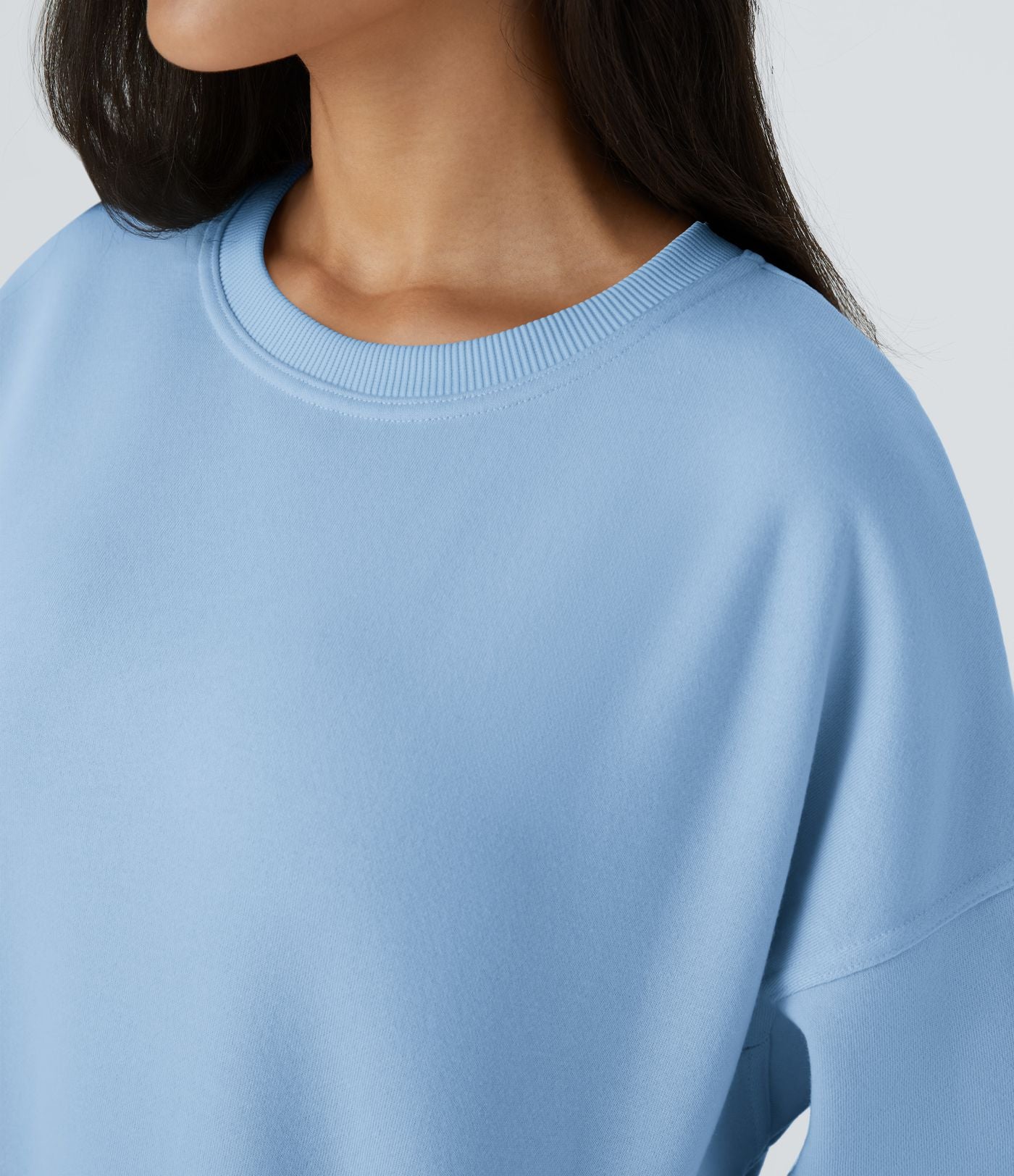 Sweat-shirt décontracté en polaire, col rond, manches longues, poches latérales, coupe oversize