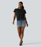 T-shirt décontracté col rond manches courtes