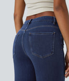 Halara Flex™ Jean Évasé Casual Taille Mi-haute Tricot Extensible Boutonnés Poches