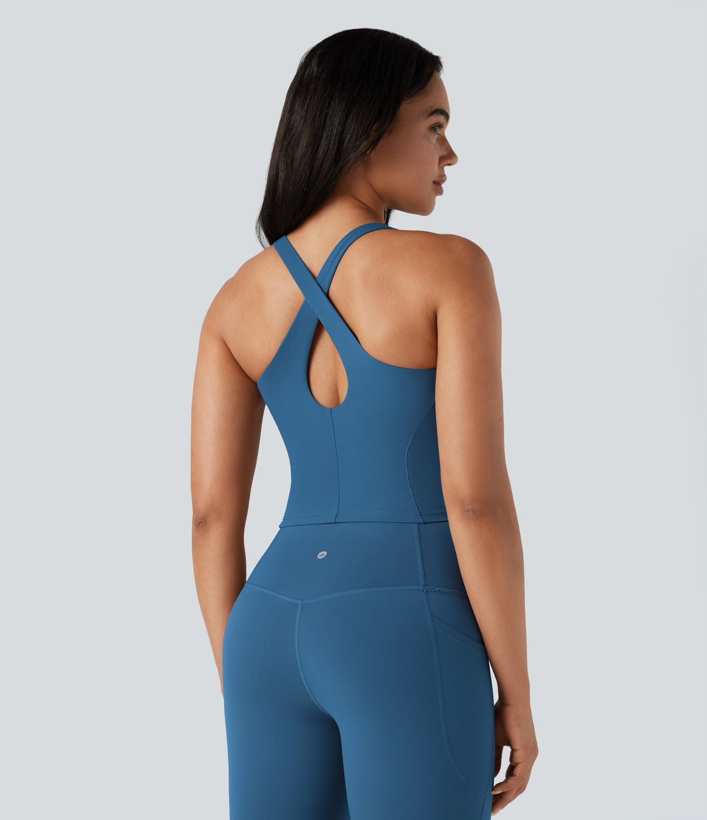 Débardeur yoga Halara UltraSculpt™ 2-en-1 push-up col V profond dos croisé