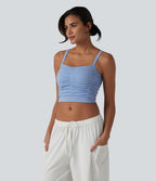 OneForm Seamless Flow Caraco de yoga crop froncé à dos croisé avec brassière intégrée sans couture