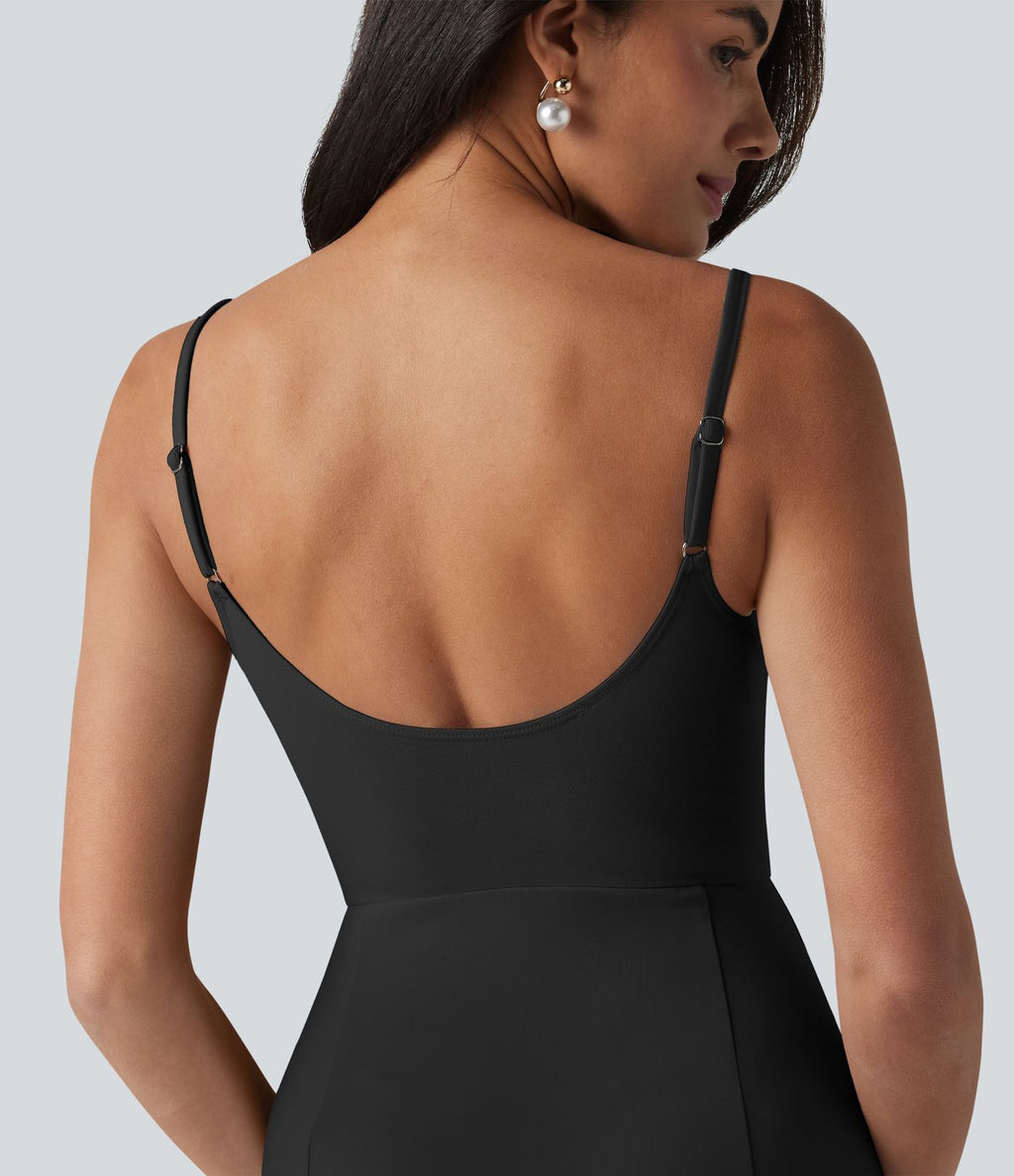 Robe midi à bretelles col V