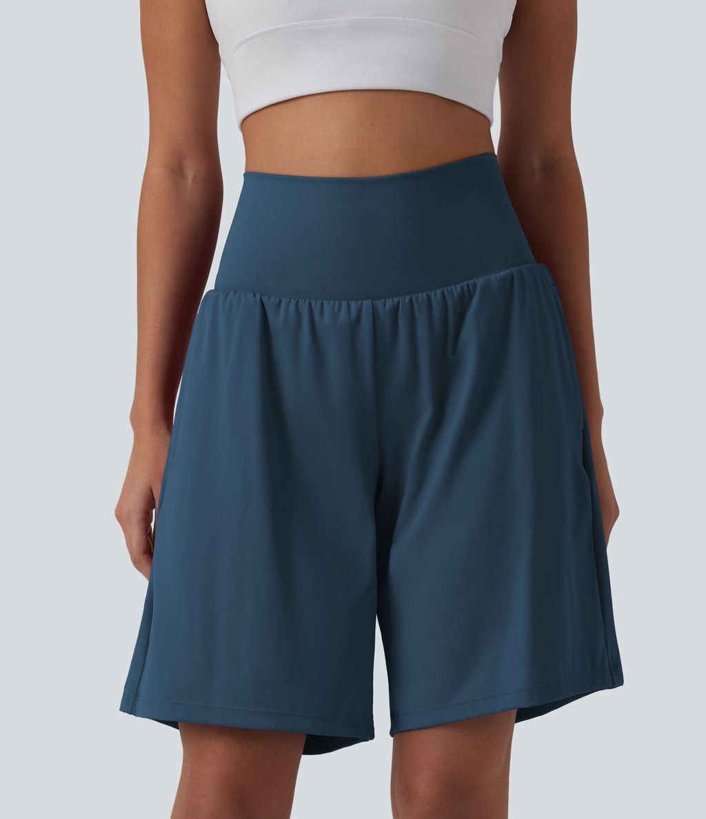 Short de yoga 2-en-1 SoftlyZero™ Airy taille très haute effet frais InstantCool 22,8 cm avec poches