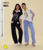 T-shirt casual Halara X Smiley® col V à manches courtes