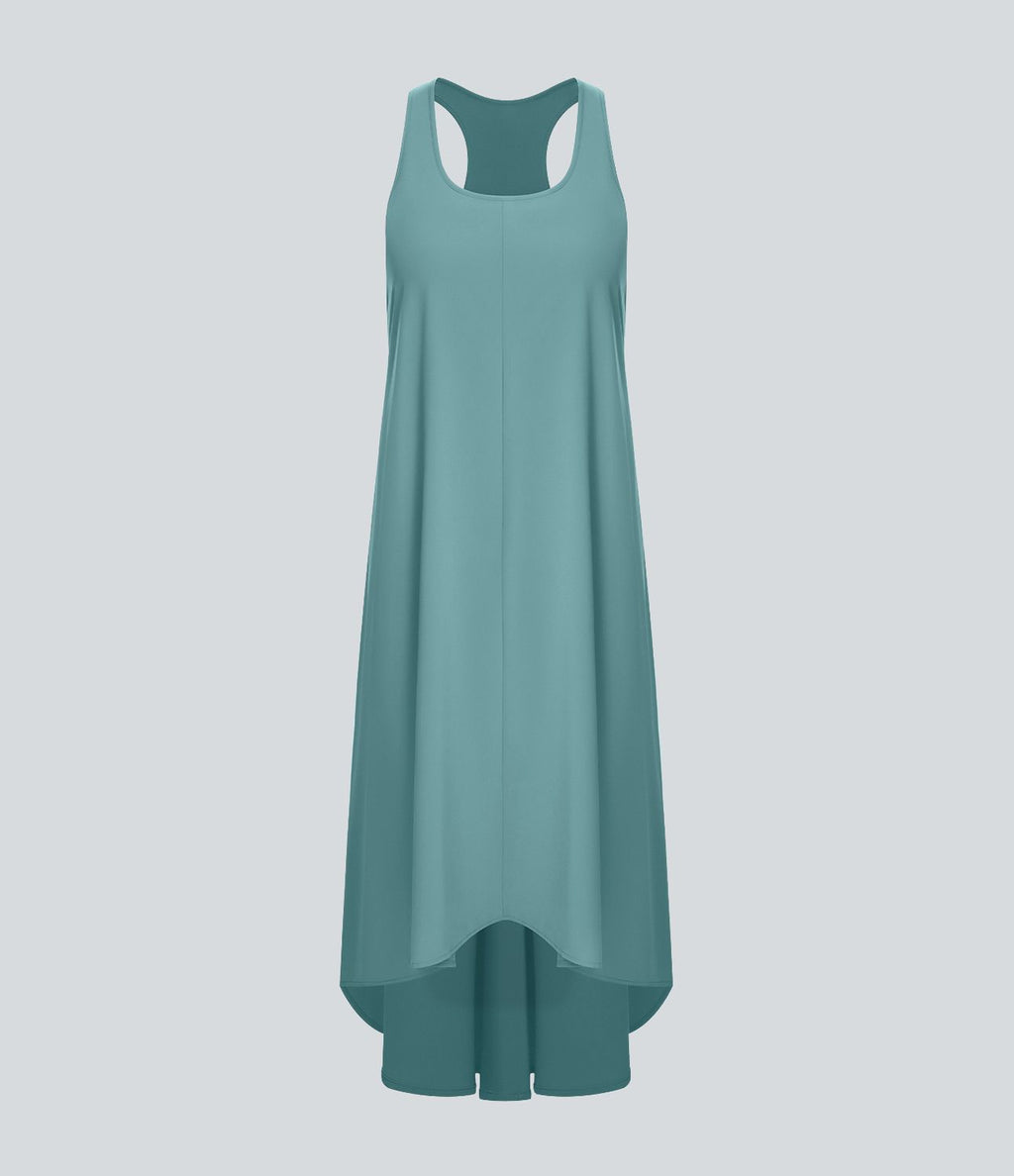 Robe décontractée mi-longue Breezeful™ dos nageur poche latérale fluide asymétrique séchage rapide A-C