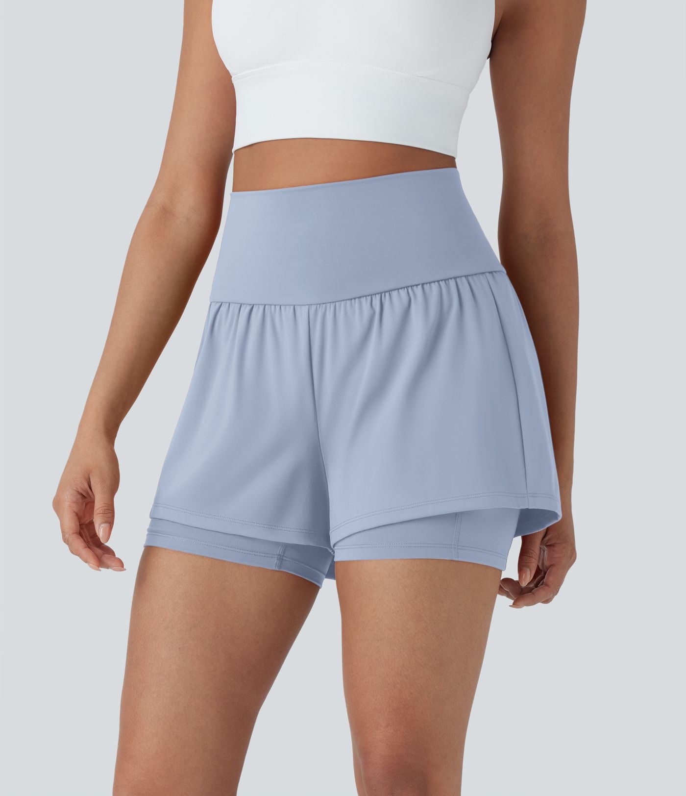 Short de yoga 2-en-1 SoftlyZero™ Airy taille très haute effet frais InstantCool 12,5 cm avec poches