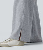 Jogging taille haute coupe droite décontracté avec poches