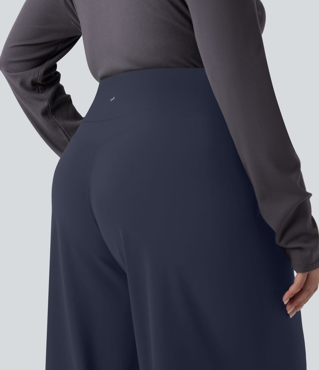 Pantalon de yoga grande taille jambes droites taille haute gainant Halara UltraSculpt™ avec poches