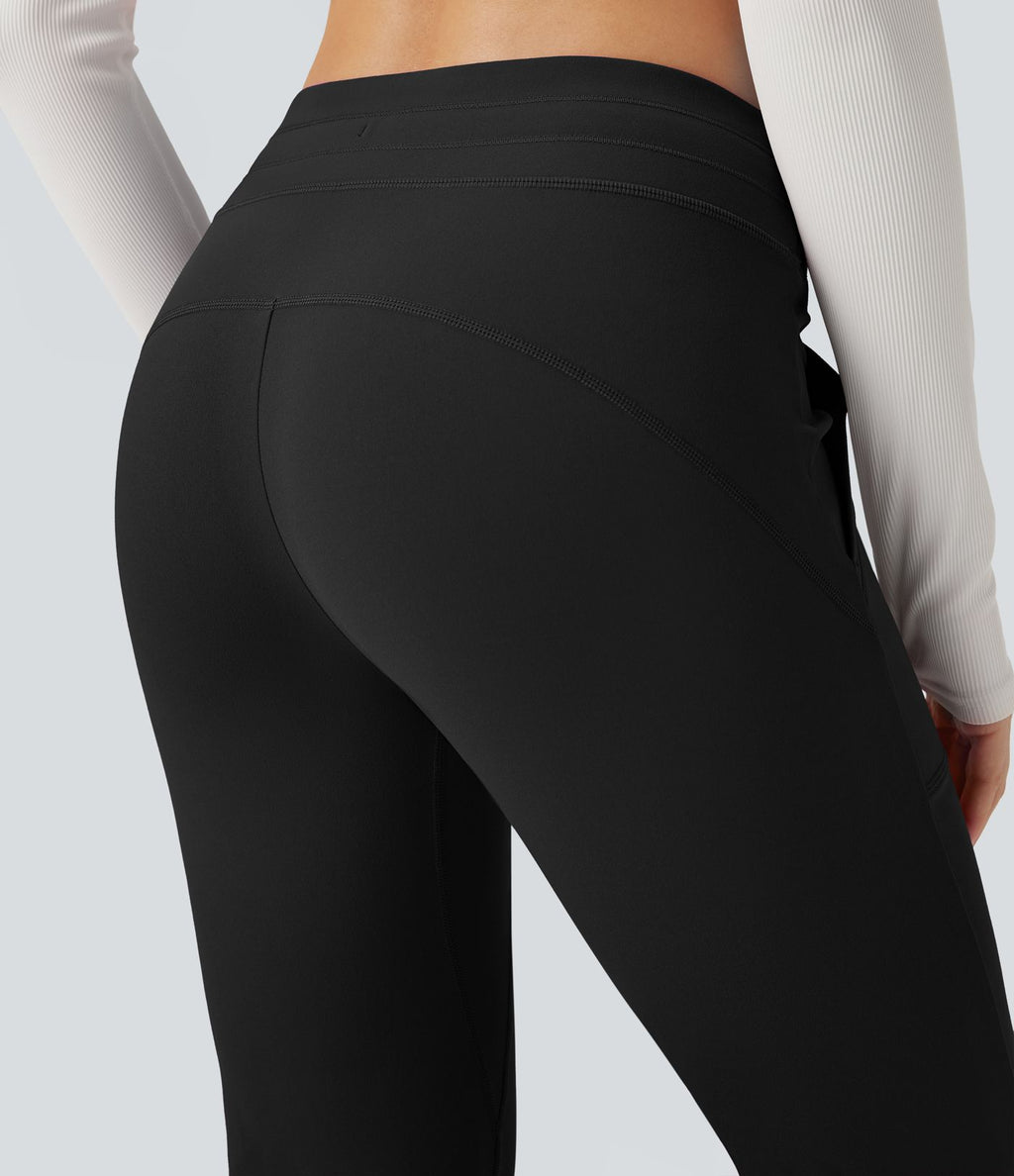 Pantalon évasé ajusté taille moyenne avec cordon de serrage DayStretch avec poches