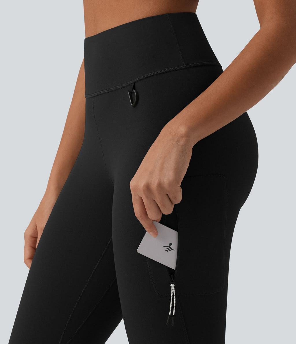 Legging 7/8 Halara UltraSculpt™ randonnée taille haute avec boucle en D et poche zippée