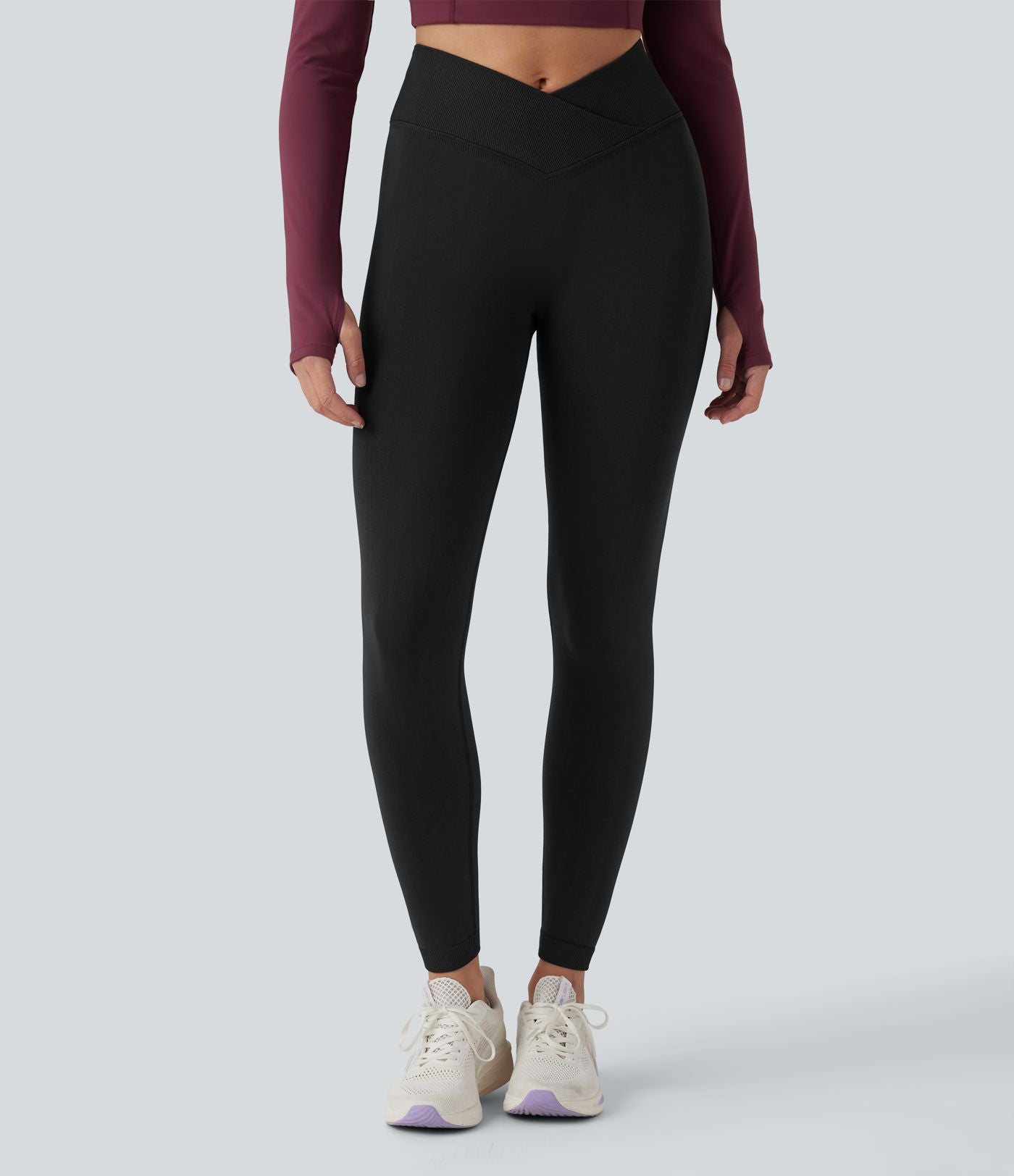 OneForm Seamless Flow Legging 7/8 yoga froncé taille haute croisée