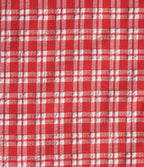 Robe mini trapèze vichy sans manches à col bateau, détails froncés, fermeture invisible et poches