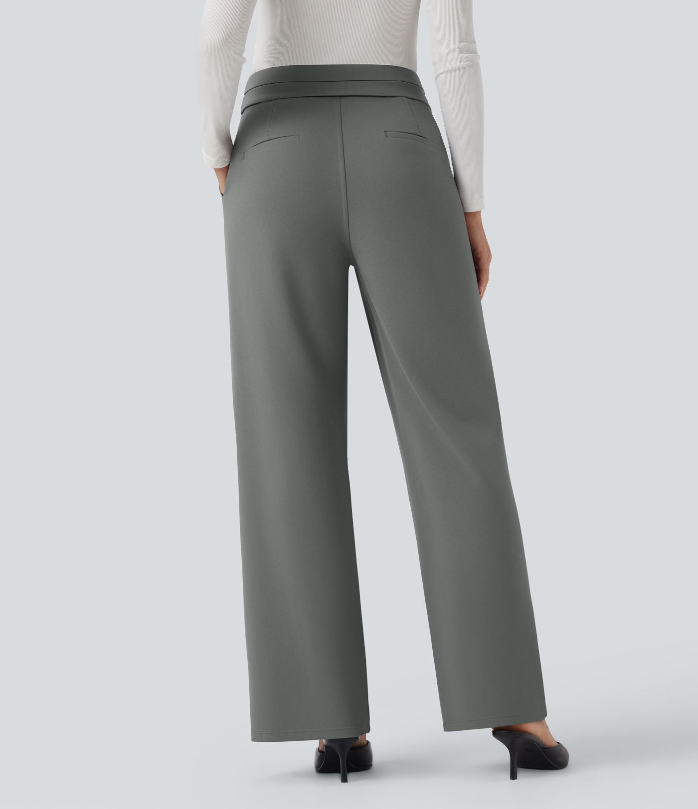 Pantalon tailleur coupe droite taille haute Halara Flex™ avec poches