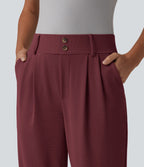Halara Flex™ Pantalon tailleur fuselé taille haute en tissu gaufré avec poches