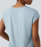 T-shirt casual col V manches courtes