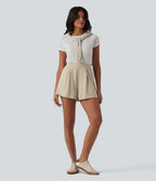Short tailleur taille haute avec poches