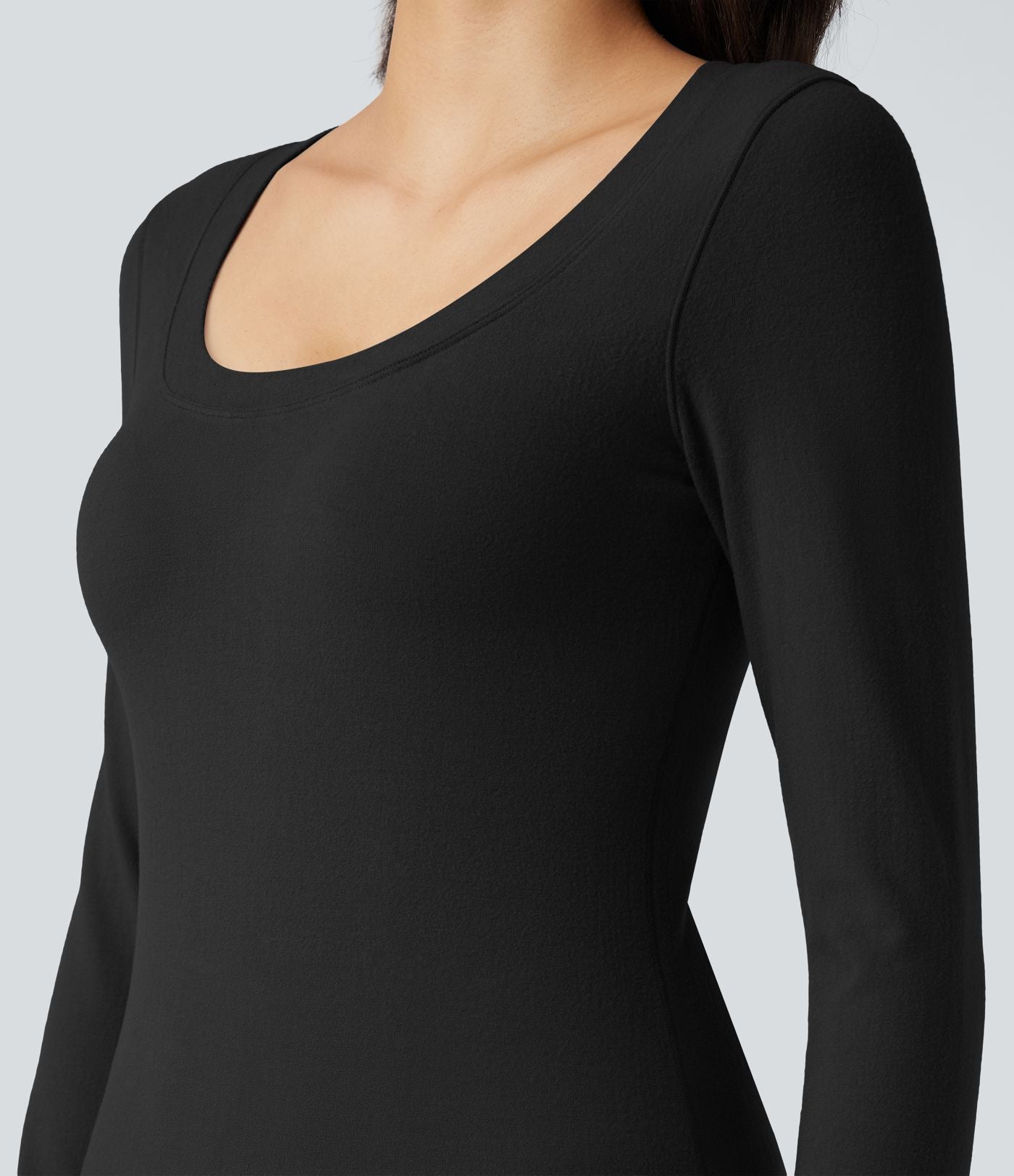 Top casual chaud push-up à col arrondi et manches longues - Bonnet A/B