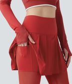 Legging à jupe étrier danse Breezeful™ 2-en-1 taille haute plissé résille contrastante séchage rapide avec poches