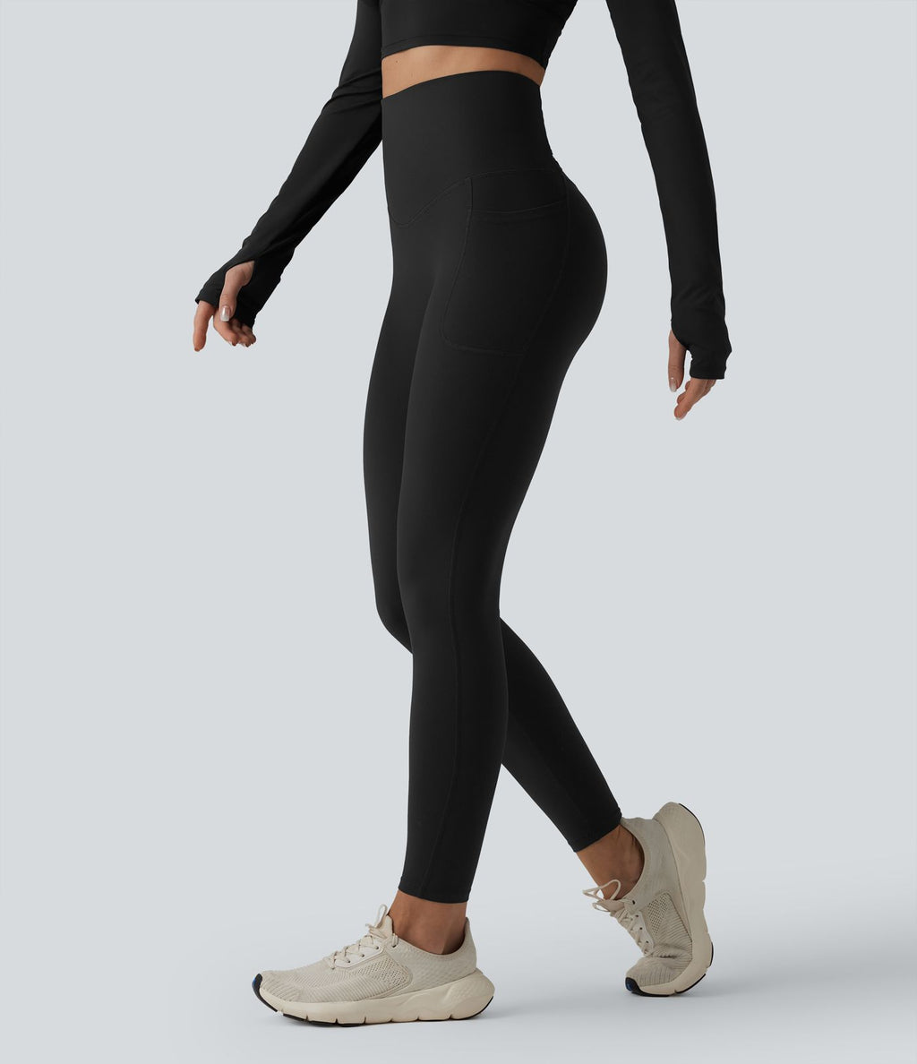 Halara Ultrasculpt™ Legging de running gainant taille haute dos croisé avec poches