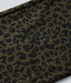 Pantalon velours côtelé imprimé léopard coupe droite taille mi-haute avec poches