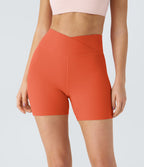 Softlyzero™ Plush Shorts 12,5cm Yoga Taille Haute Croisés Froncés