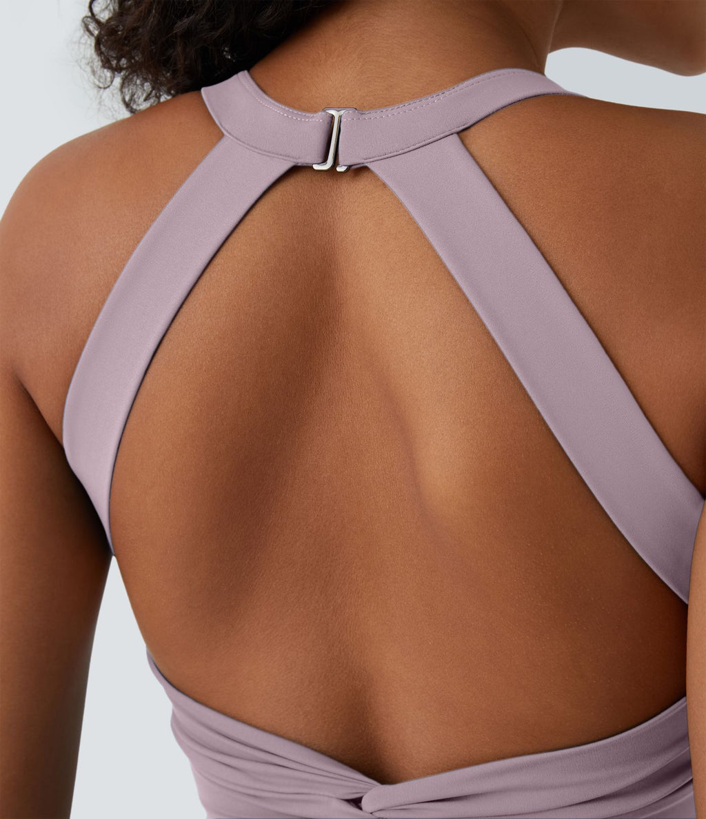 Robe de Danse Sport Mini à Volants Torsadés Dos Nu - Longueur Plus