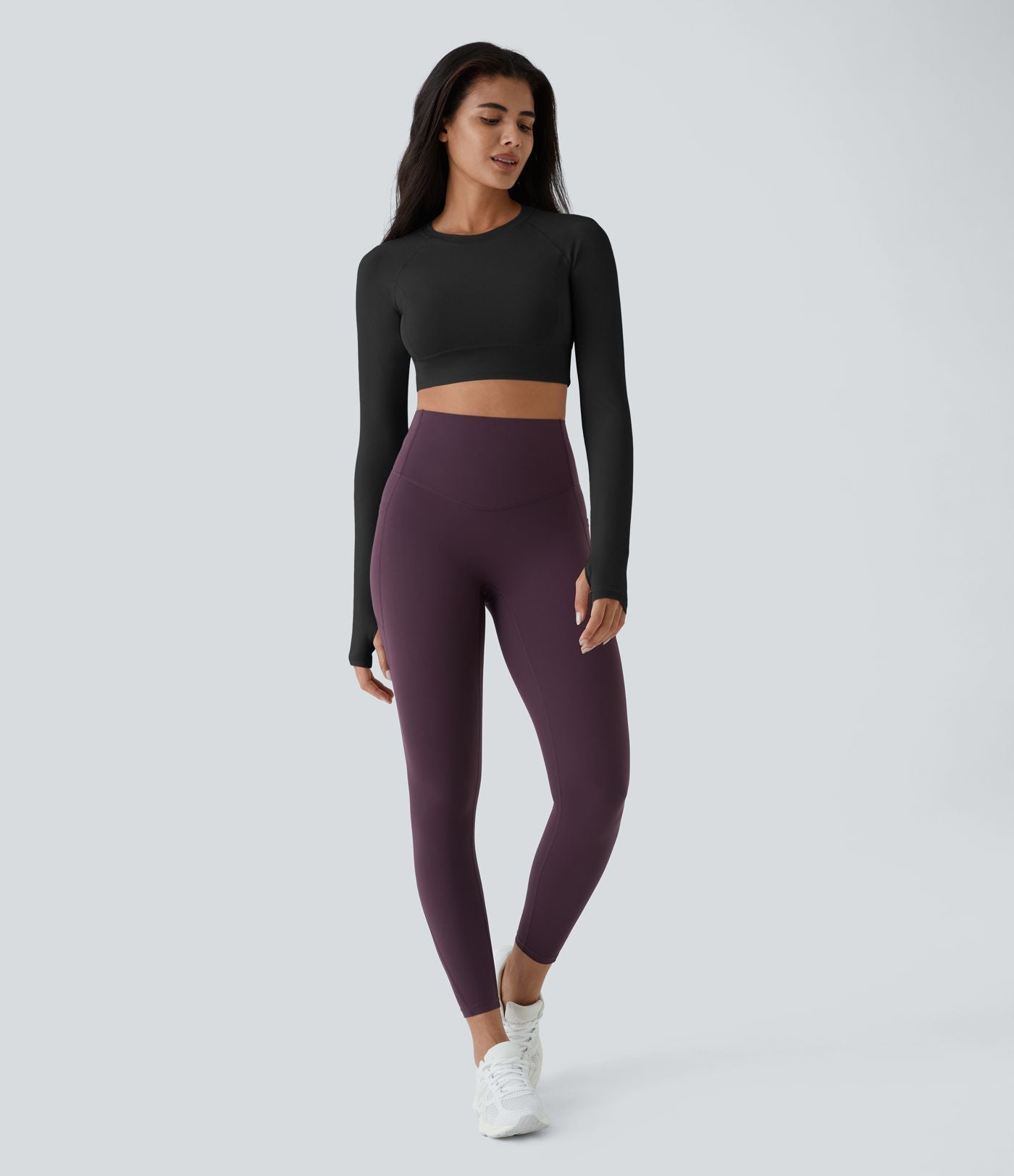 Top Sport Yoga Uni à Trou pour le Pouce Coupe Courte