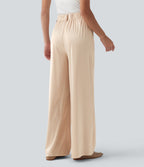 Pantalon tailleur Halara Flex™ large satin taille haute avec poches