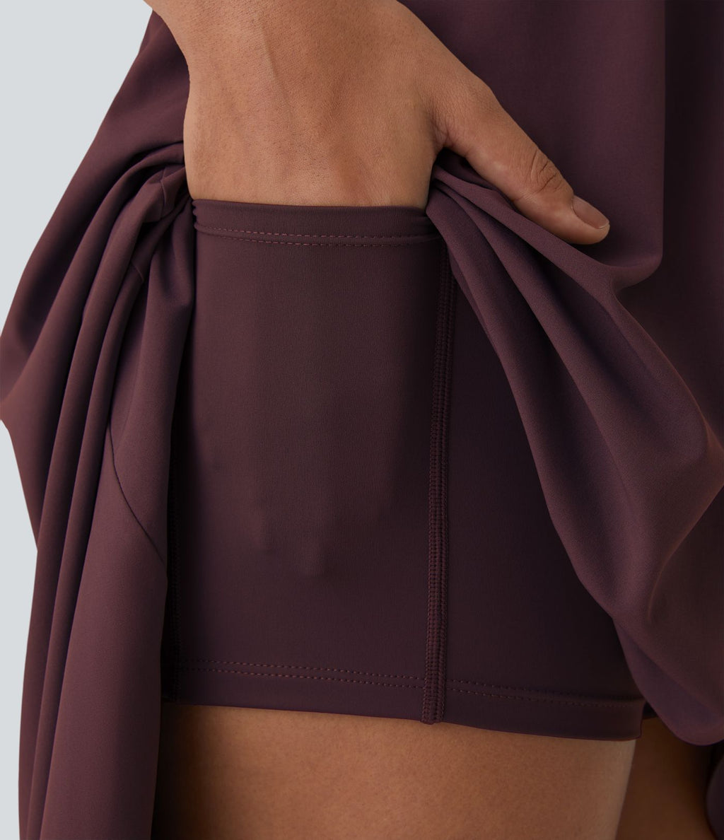 Breezeful™ Robe Casual 2 Pièces Dos Nu Haut Bas Poche Latérale Fluide Séchage Rapide