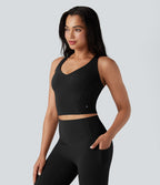 Débardeur yoga Halara UltraSculpt™ 2-en-1 push-up col V profond dos croisé