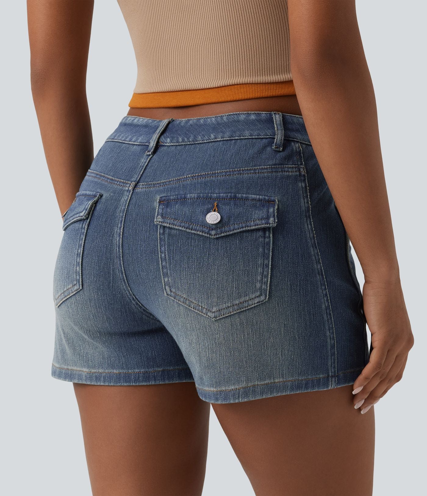 Short tailleur Halara Flex™ denim casual taille mi-haute 7,5 cm avec poches
