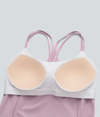 Top bretelles yoga Halara UltraSculpt™ Cool séchage rapide, dos nu avec bonnets moulés - UPF50+