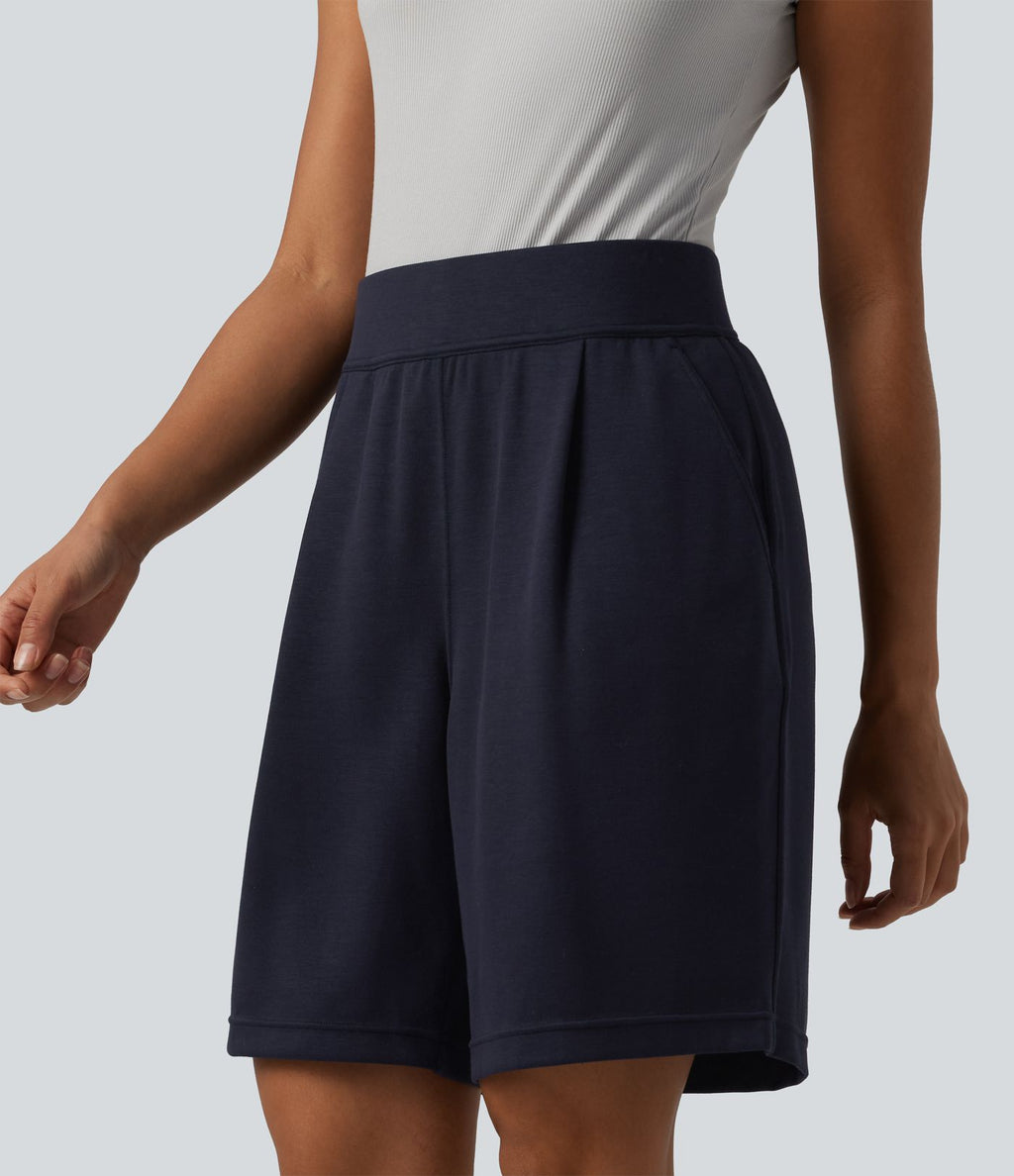 Short tailleur taille haute avec poches