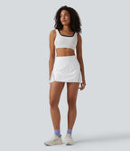 Jupe de tennis mini Breezeful™ plissée 2-en-1 taille haute, réfléchissante, séchage rapide, avec poches
