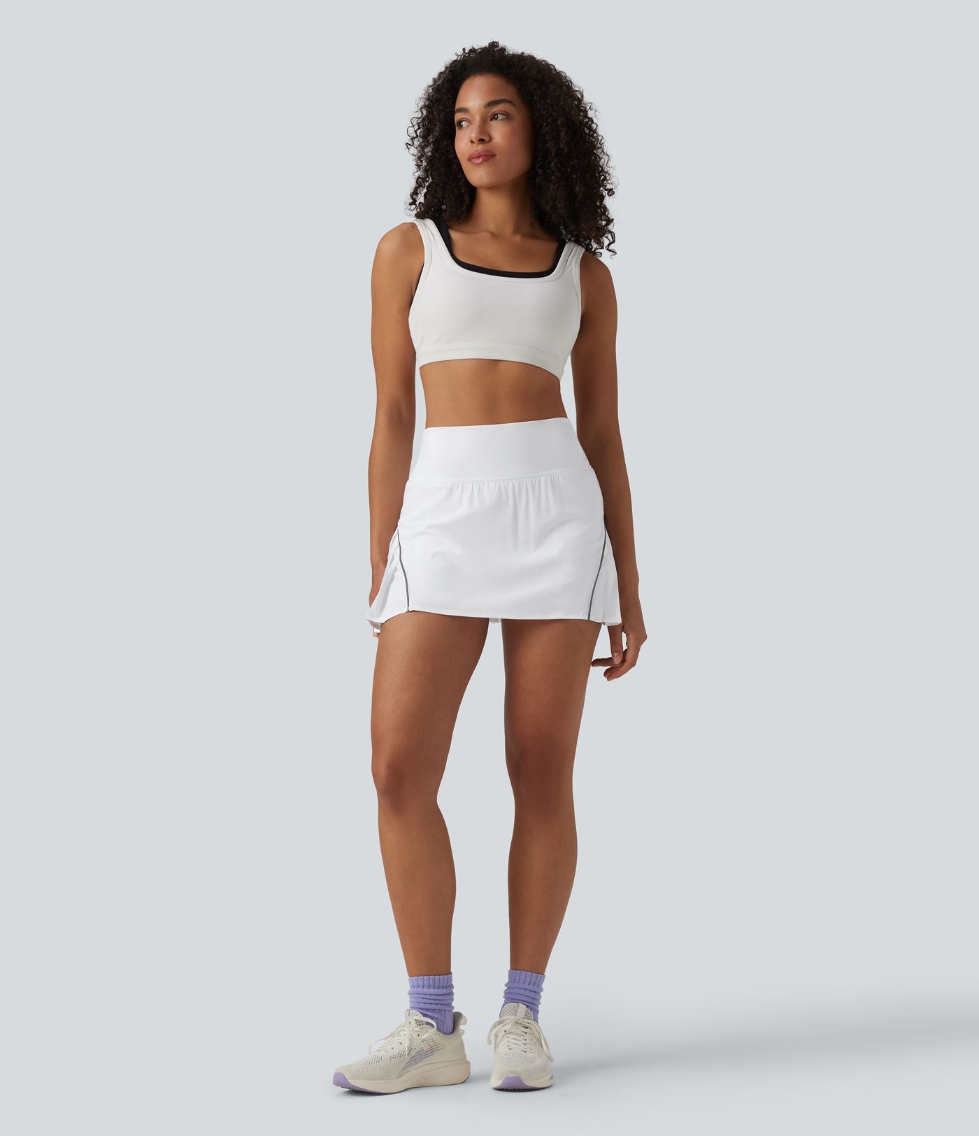 Jupe de tennis mini Breezeful™ plissée 2-en-1 taille haute, réfléchissante, séchage rapide, avec poches