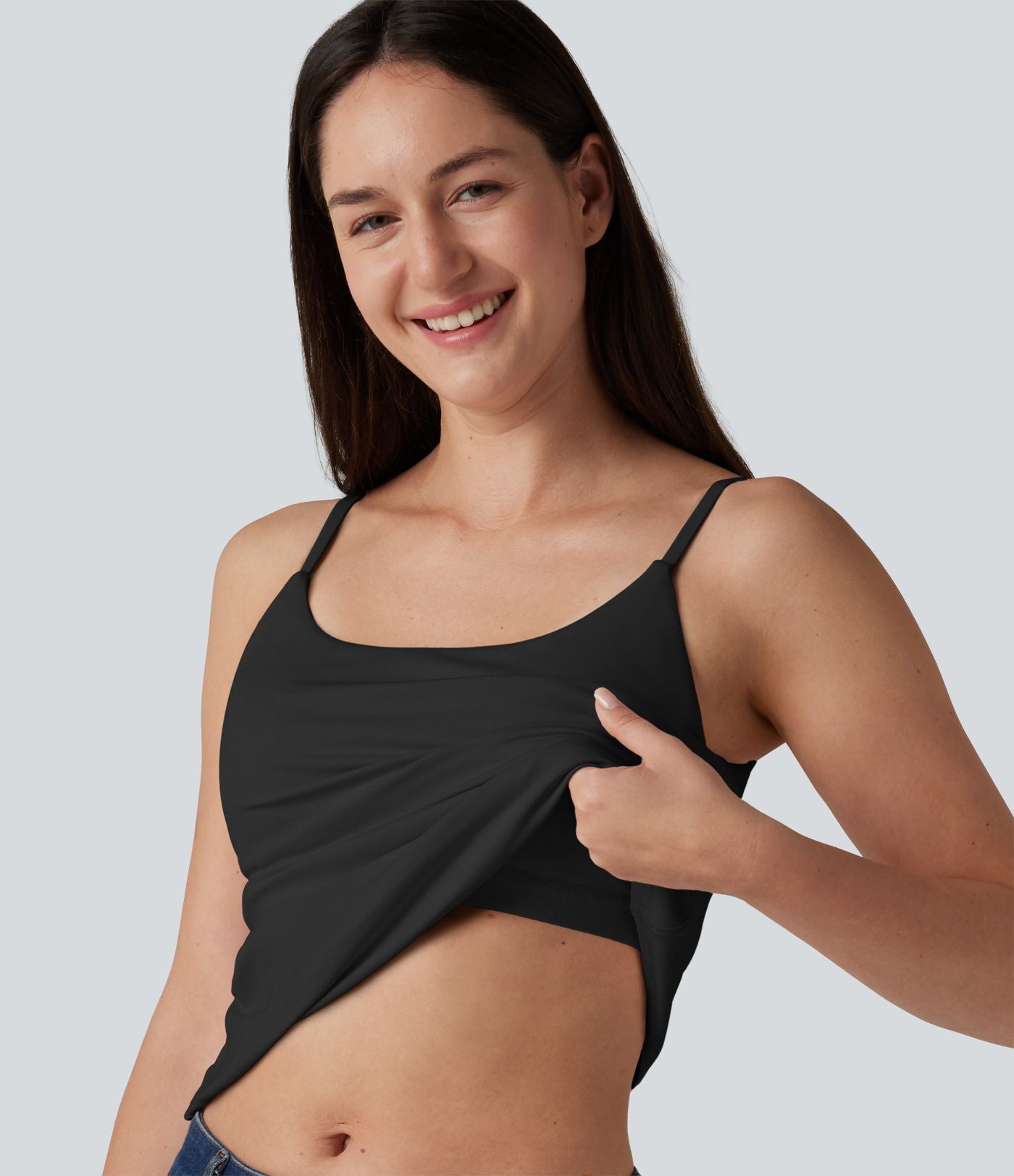 Débardeur décontracté SoftlyZero™ Airy à col U bretelles réglables avec soutien-gorge intégré bonnets B-D
